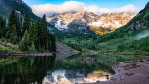 mountains and lake in Colorado