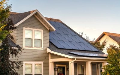 Solar photovoltaic panels on a house roof. Solar photovoltaic panels on a house roof for providing sustainable alternative energy from natural resources