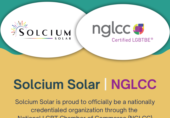 co-branded graphic with Solcium Solar and the National LGBT Chamber of Commerce